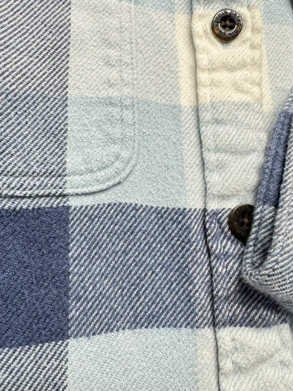 Patagonia Organic Cotton Flannel Button Down Shirt Women’s Small Blue Plaid - Picture 9 of 12